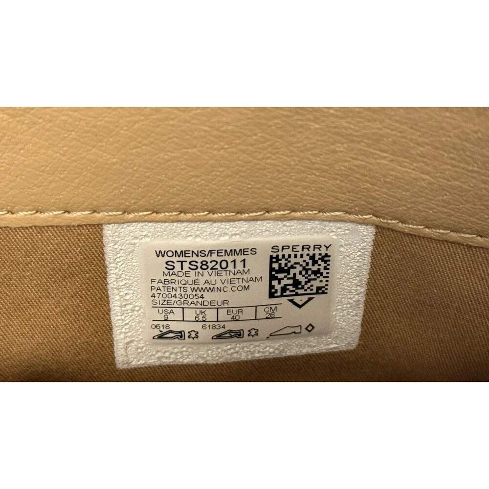 Sperry Women's Tan Leather Ankle Boots Size 9 STS82011 Back Zip Low Block Heel